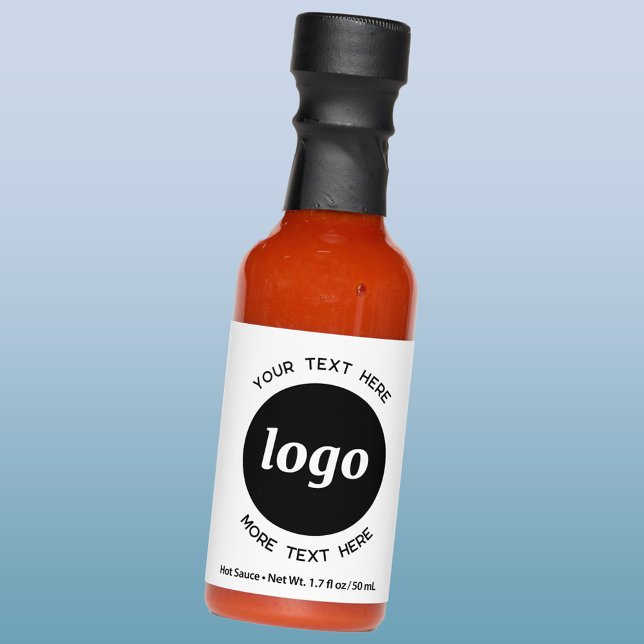 Simple Logo and Text Business Promotional Hot Sauces (Logo with custom text promotional business hot sauce)