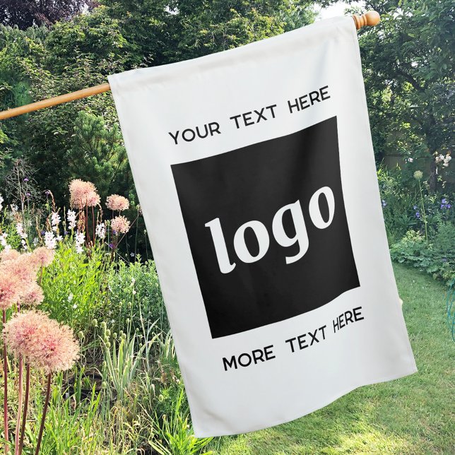 Simple Logo and Text Business Promotional House Flag (Simple logo with custom text business promotional flag)