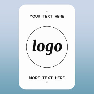 Simple Logo and Text Business Promotional Metal Sign