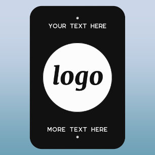 Simple Logo and Text Business Promotional Metal Sign
