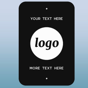 Simple Logo and Text Business Promotional Metal Sign