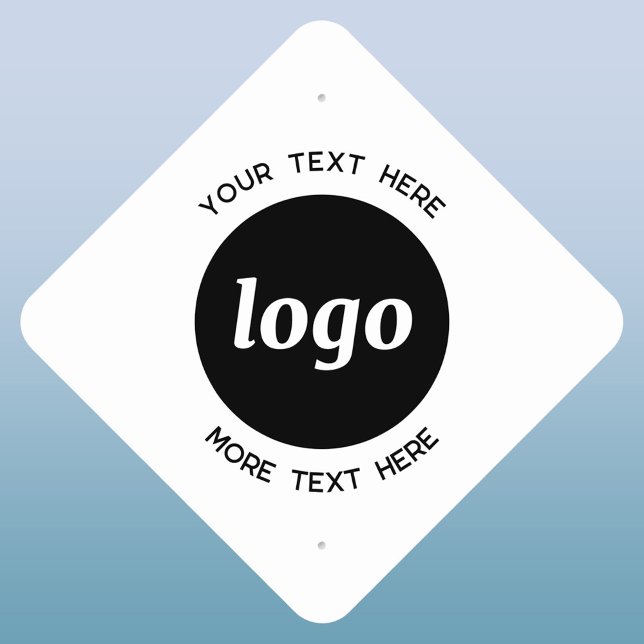 Simple Logo and Text Business Promotional Metal Sign (Simple logo with custom text business branding promotional metal sign)