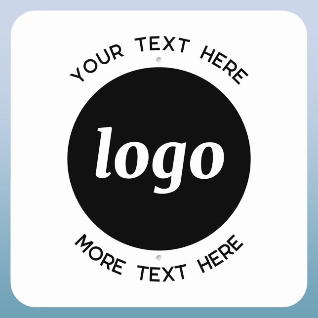 Simple Logo and Text Business Promotional Metal Sign (Simple logo with custom text business branding promotional metal sign)