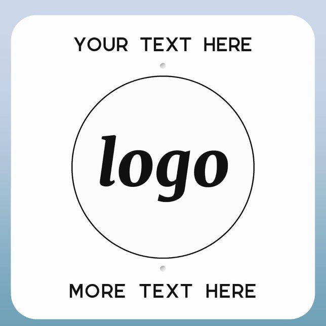 Simple Logo and Text Business Promotional Metal Sign (Simple logo with custom text business branding promotional metal sign)