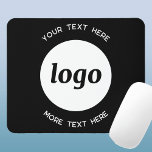 Simple Logo and Text Business Promotional Mouse Pad<br><div class="desc">Simple logo and custom text for your business.  Replace the logo and text with your own to customize,  and remove any of the text if you prefer.  Minimalist and professional to reflect your brand.</div>