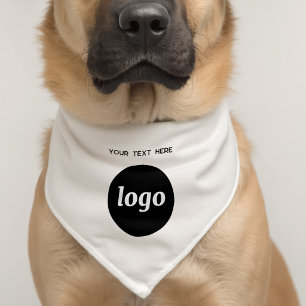 Simple Logo and Text Business Promotional Pet Bandana Collar