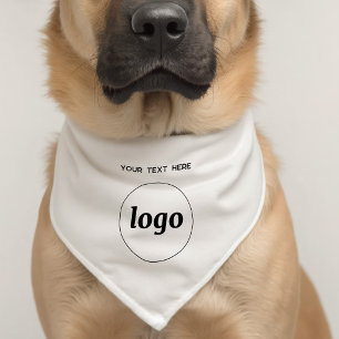 Simple Logo and Text Business Promotional Pet Bandana Collar