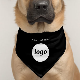 Simple Logo and Text Business Promotional Pet Bandana Collar
