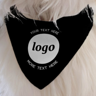 Simple Logo and Text Business Promotional Pet Bandana Collar
