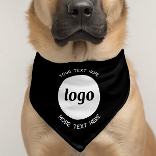 Simple Logo and Text Business Promotional Pet Bandana Collar