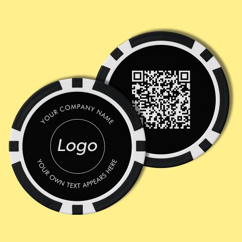 Simple Logo and Text Business Promotional QR code Poker Chips