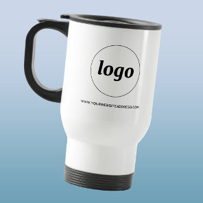 Simple Logo and Text Business Promotional Travel Mug