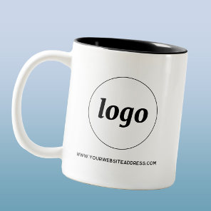 Simple Logo and Text Business Promotional Two-Tone Coffee Mug