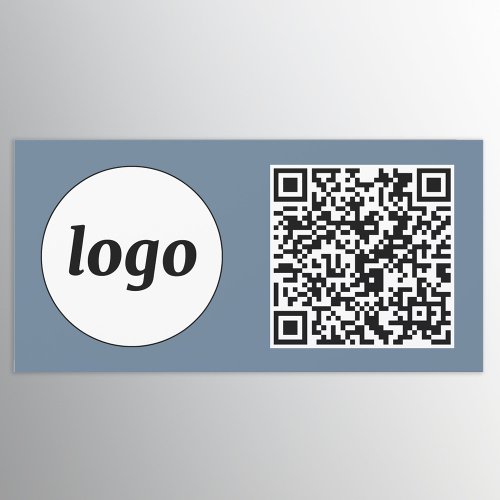 Simple Logo and Text Business QR Code Blue Car Magnet