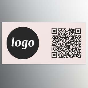 Simple Logo and Text Business QR Code Blush Pink Car Magnet