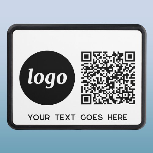 Simple Logo and Text Business QR Code Hitch Cover