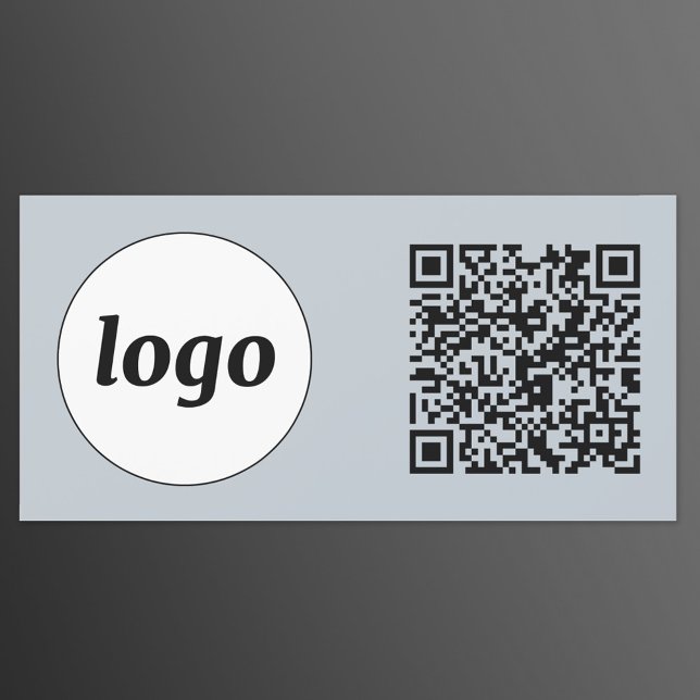Simple Logo and Text Business QR Code Powder Blue Car Magnet (Logo and QR code professional business promotional car magnet)