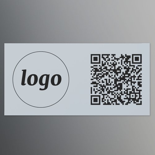 Simple Logo and Text Business QR Code Powder Blue Car Magnet