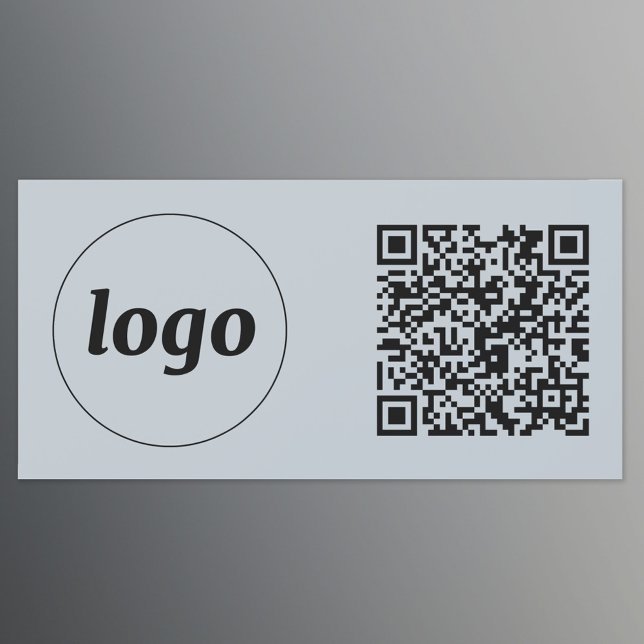 Simple Logo and Text Business QR Code Powder Blue Car Magnet (Logo with QR code promotional business powder blue car magnet)