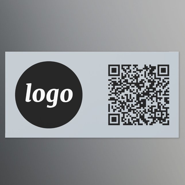 Simple Logo and Text Business QR Code Powder Blue Car Magnet (Logo with QR code promotional business powder blue car magnet)