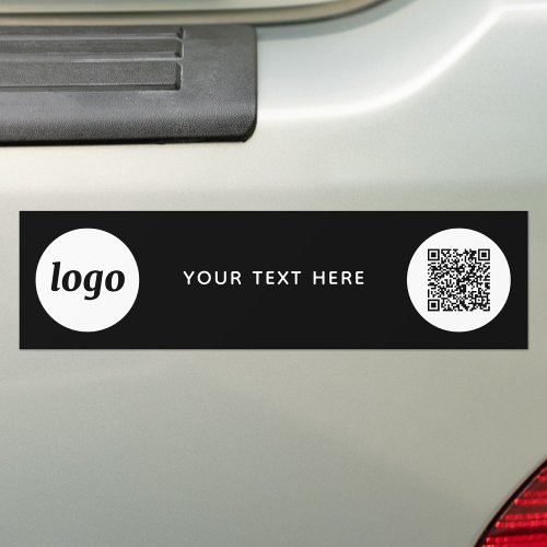 Simple Logo and Text Business QR Code Promotional Bumper Sticker