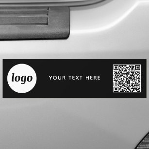 Simple Logo and Text Business QR Code Promotional Bumper Sticker