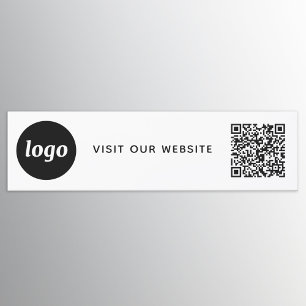Simple Logo and Text Business QR Code Promotional Car Magnet
