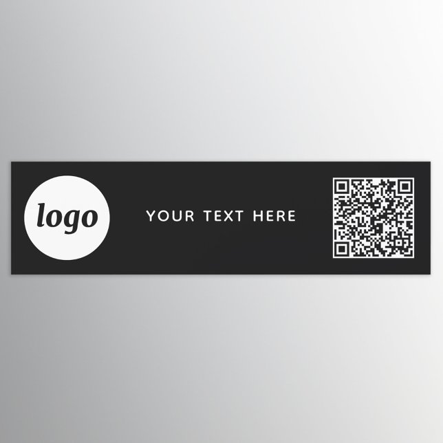Simple Logo and Text Business QR Code Promotional Car Magnet (Logo QR code custom text business promotional car magnet)
