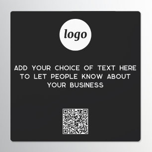 Simple Logo and Text Business QR Code Promotional Car Magnet