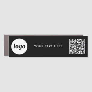 Simple Logo and Text Business QR Code Promotional Car Magnet