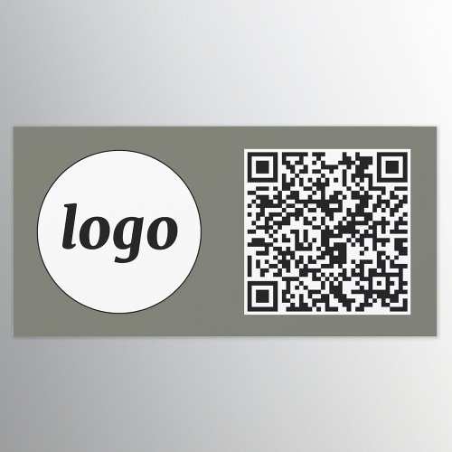 Simple Logo and Text Business QR Code Sage Green Car Magnet