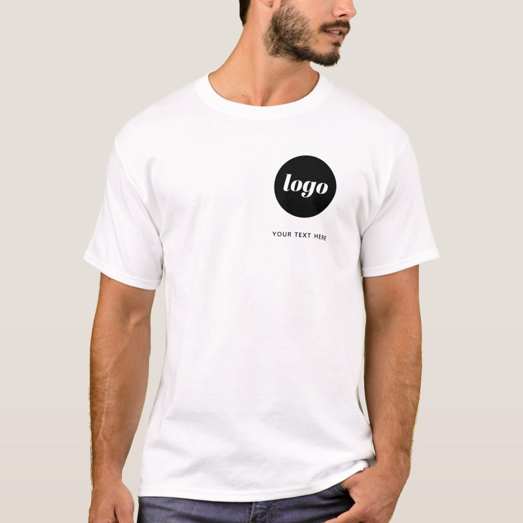 Simple Logo and Text Business T-Shirt | Zazzle