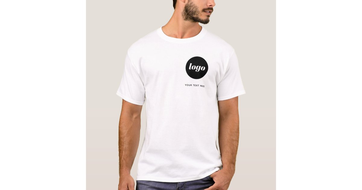 Simple Logo and Text Business T-Shirt | Zazzle