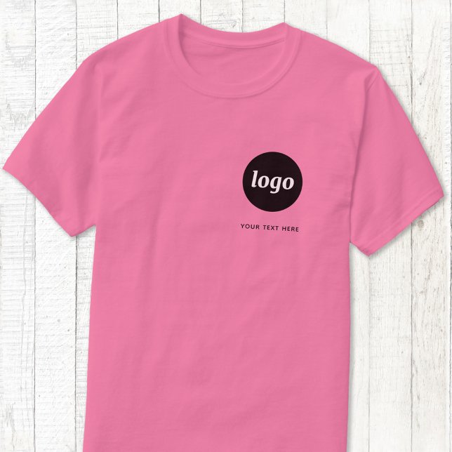 Simple Logo and Text Business T-Shirt (Logo with custom text business promotional or uniform t-shirt)
