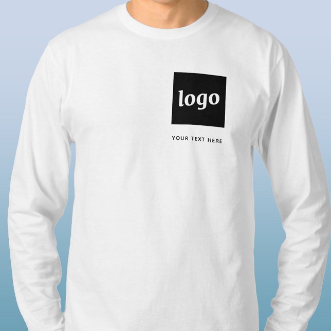 Simple Logo and Text Business T-Shirt (Logo crest and custom text business promotional t-shirt)