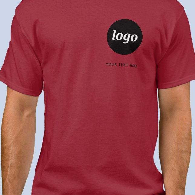 Simple Logo and Text Business T-Shirt (Simple logo with custom text business branding promotional t-shirt)