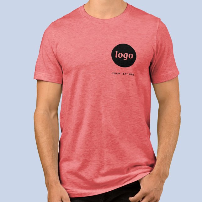 Simple Logo and Text Business T-Shirt Tri-Blend Shirt (Simple logo with custom text business branding promotional t-shirt)