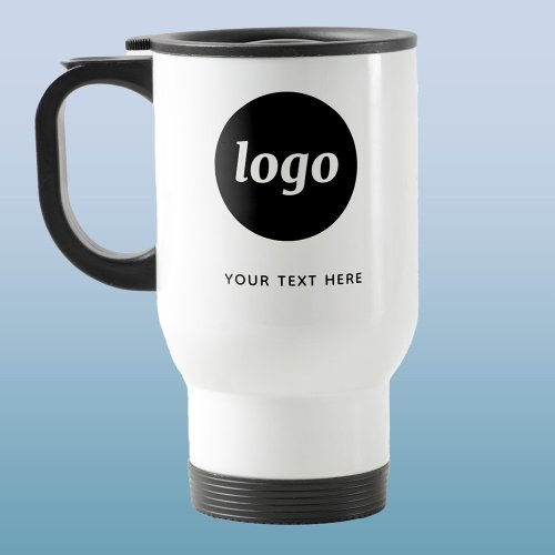 Simple Logo and Text Business Travel Mug