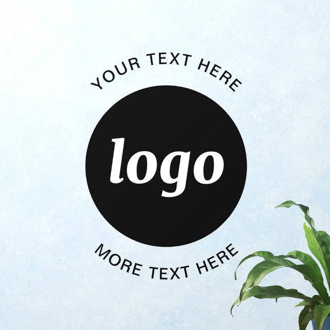 Simple Logo and Text Business Wall Decal (Logo with text business promotional wall cling)