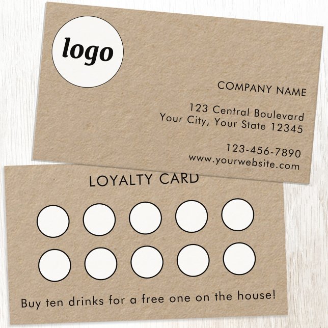 Simple Logo and Text Customer Loyalty Card (Simple logo with custom text business branding promotional loyalty discount card)