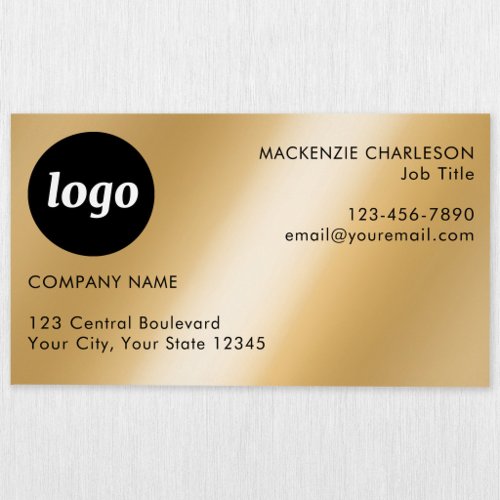 Simple Logo and Text Gold Effect Business Card Magnet