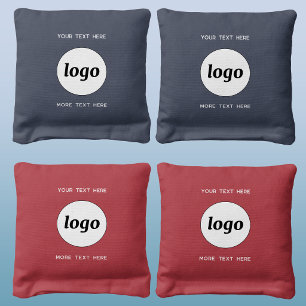 Simple Logo and Text Promotional Cornhole Bags