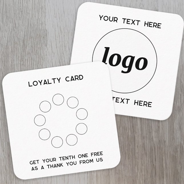 Simple Logo and Text Promotional Loyalty Card (Simple logo with custom text business branding promotional customer loyalty card)