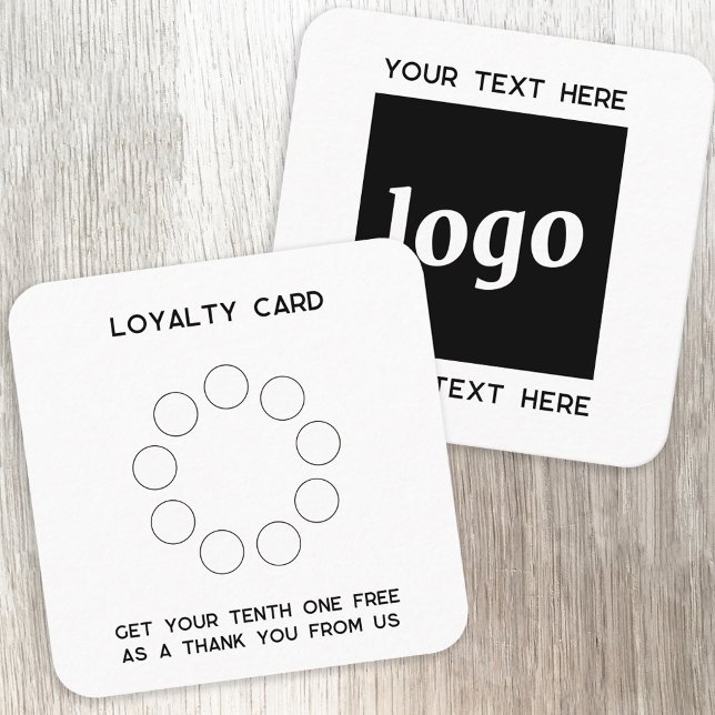Simple Logo and Text Promotional Loyalty Card (Simple logo with custom text business branding promotional customer loyalty card)