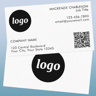 Simple Logo and Text QR Code Business Card