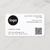 Simple Logo and Text QR Code Business Card | Zazzle
