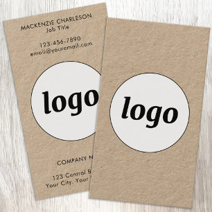 Simple Logo and Text Vertical Format Business Card