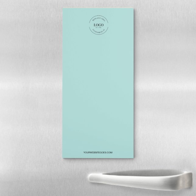 Simple Logo and website Promotional Business Teal Magnetic Notepad (In Situ)