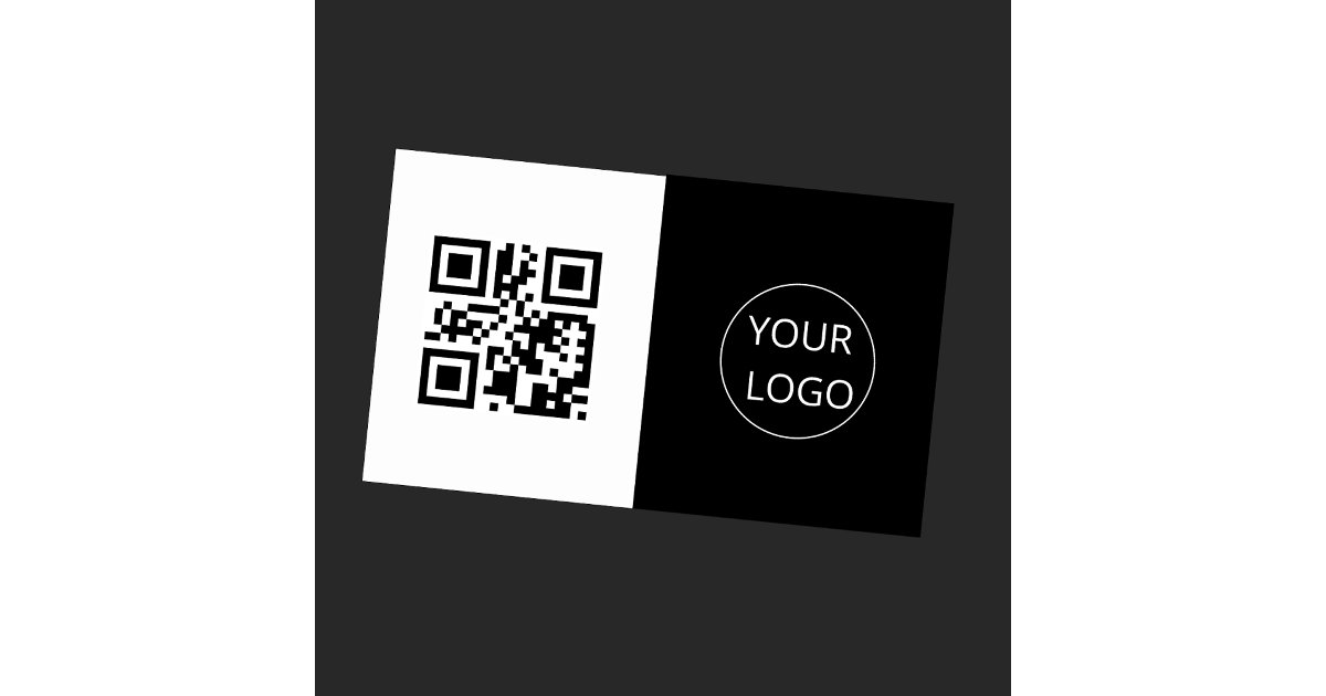 Simple Logo Black And White Qr Code Corporate Business Card | Zazzle