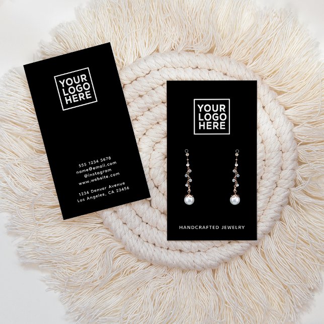 Simple Logo Black Jewelry Earring Display Card (Creator Uploaded)
